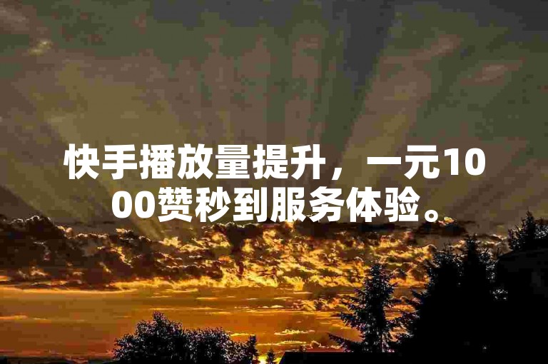 快手播放量提升，一元1000赞秒到服务体验。