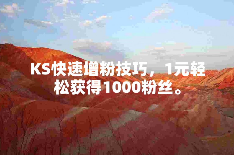 KS快速增粉技巧，1元轻松获得1000粉丝。