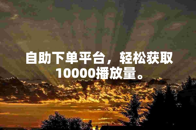 自助下单平台，轻松获取10000播放量。