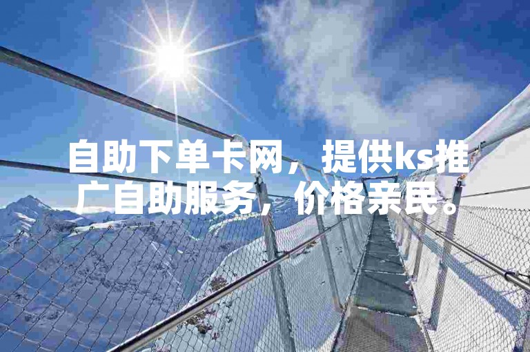 自助下单卡网，提供ks推广自助服务，价格亲民。