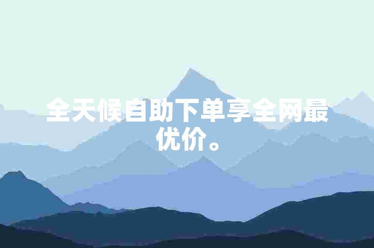 全天候自助下单享全网最优价。