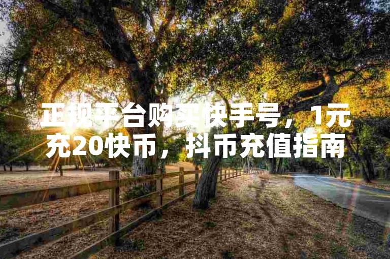 正规平台购买快手号，1元充20快币，抖币充值指南。