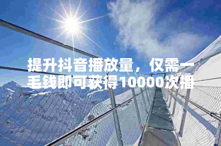 提升抖音播放量，仅需一毛钱即可获得10000次播放。