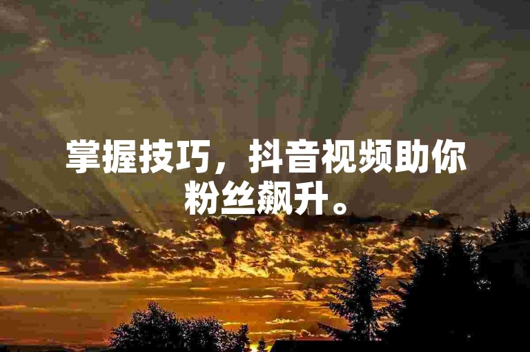 掌握技巧，抖音视频助你粉丝飙升。