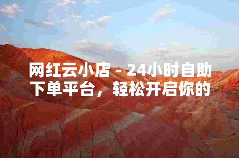 网红云小店 - 24小时自助下单平台，轻松开启你的电商之旅。