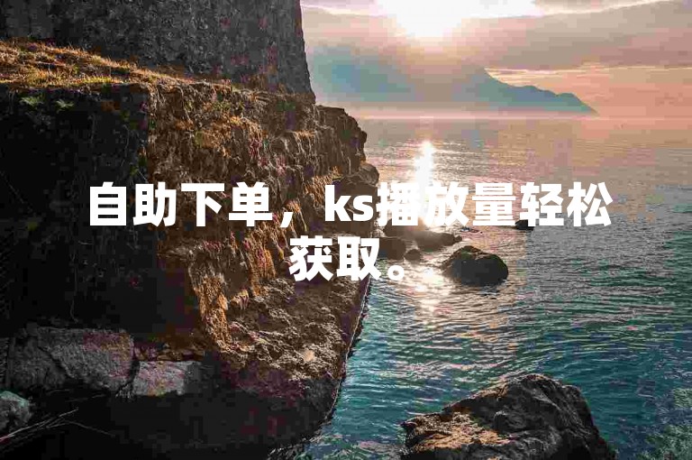 自助下单，ks播放量轻松获取。