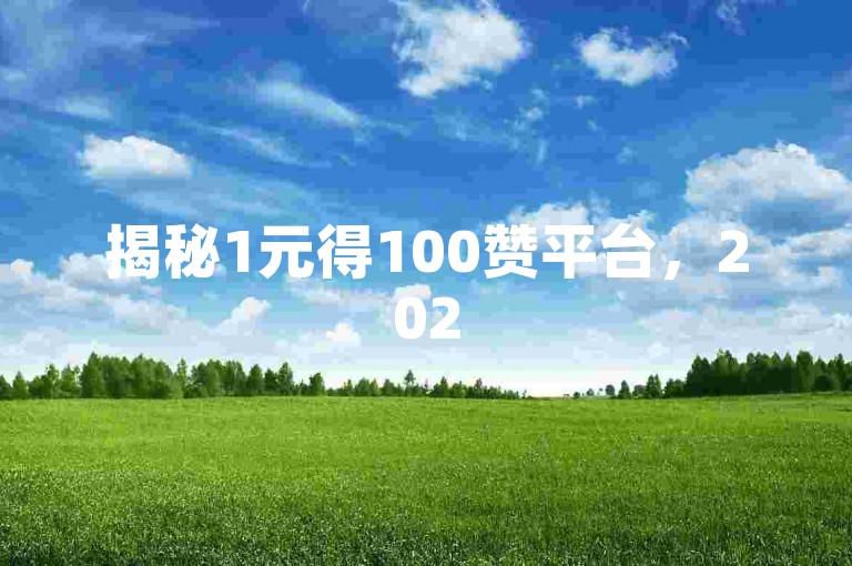 揭秘1元得100赞平台，2025必备技巧！