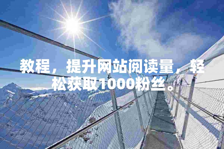 教程，提升网站阅读量，轻松获取1000粉丝。