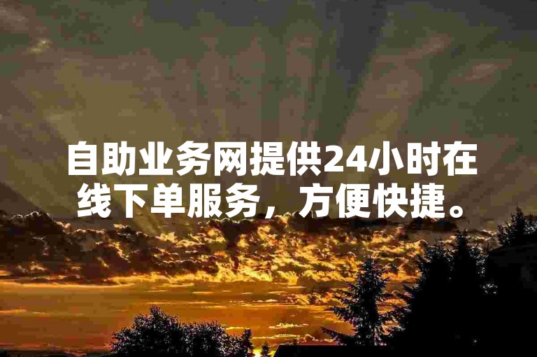 自助业务网提供24小时在线下单服务，方便快捷。