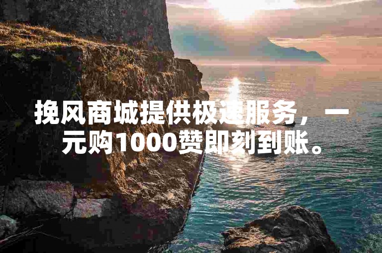 挽风商城提供极速服务，一元购1000赞即刻到账。