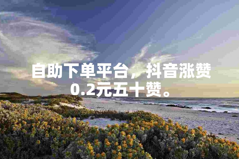 自助下单平台，抖音涨赞0.2元五十赞。
