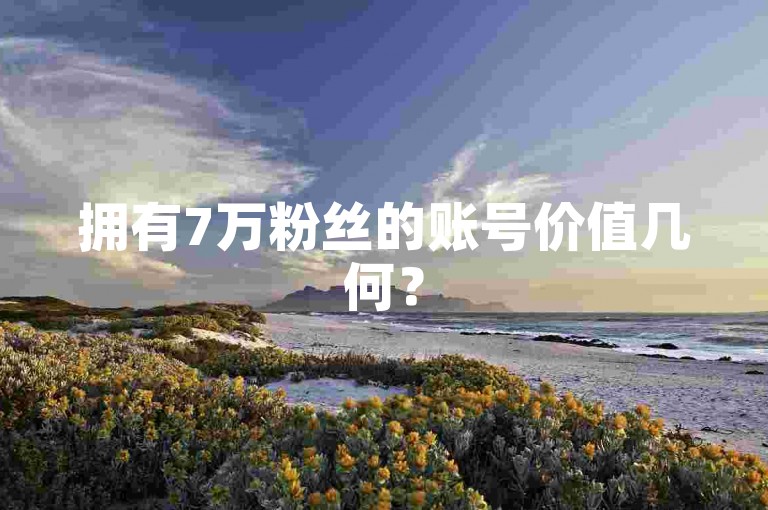 拥有7万粉丝的账号价值几何？