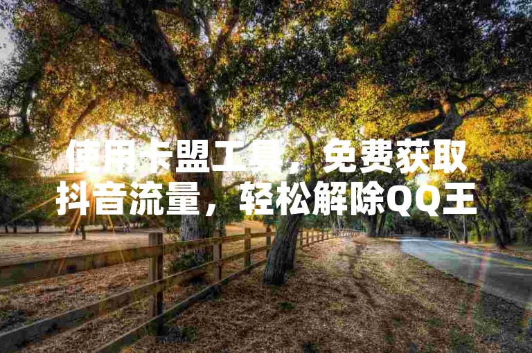 使用卡盟工具，免费获取抖音流量，轻松解除QQ王者授权登录。