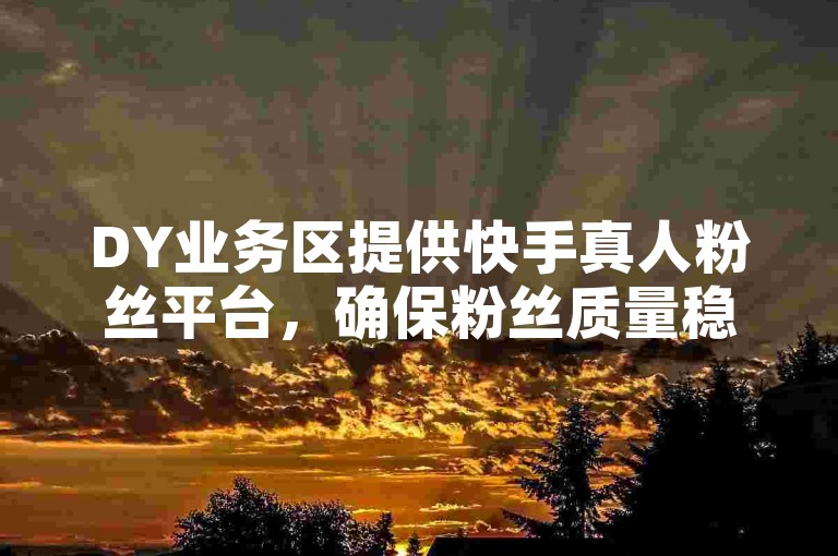 DY业务区提供快手真人粉丝平台，确保粉丝质量稳定。
