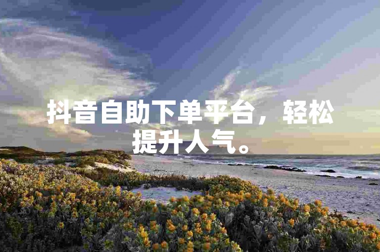抖音自助下单平台，轻松提升人气。