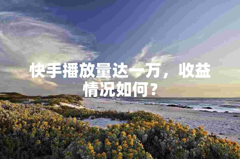 快手播放量达一万，收益情况如何？