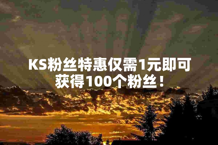 KS粉丝特惠仅需1元即可获得100个粉丝！