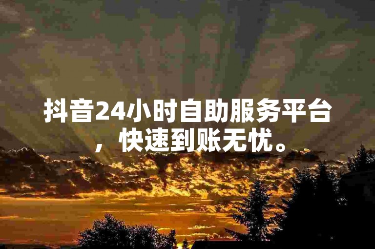 抖音24小时自助服务平台，快速到账无忧。