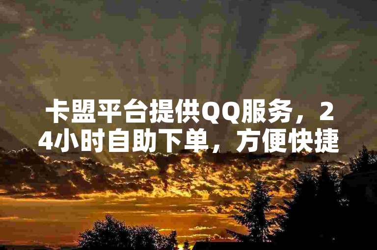 卡盟平台提供QQ服务，24小时自助下单，方便快捷。