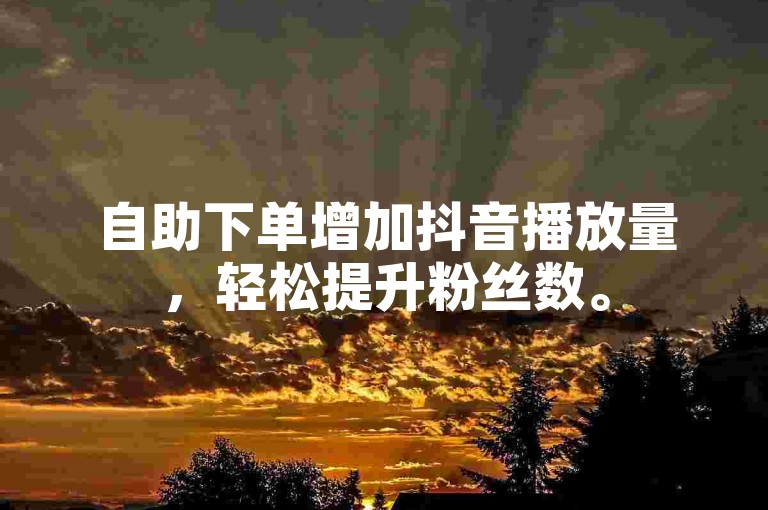 自助下单增加抖音播放量，轻松提升粉丝数。