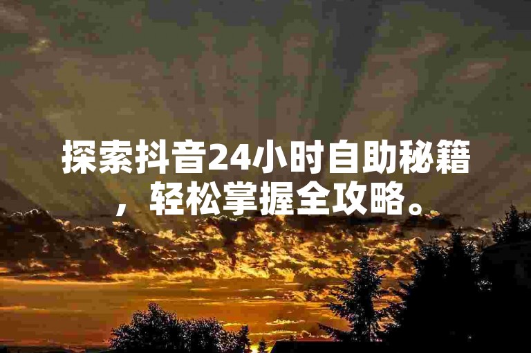 探索抖音24小时自助秘籍，轻松掌握全攻略。