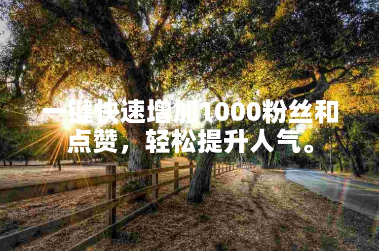 一键快速增加1000粉丝和点赞，轻松提升人气。