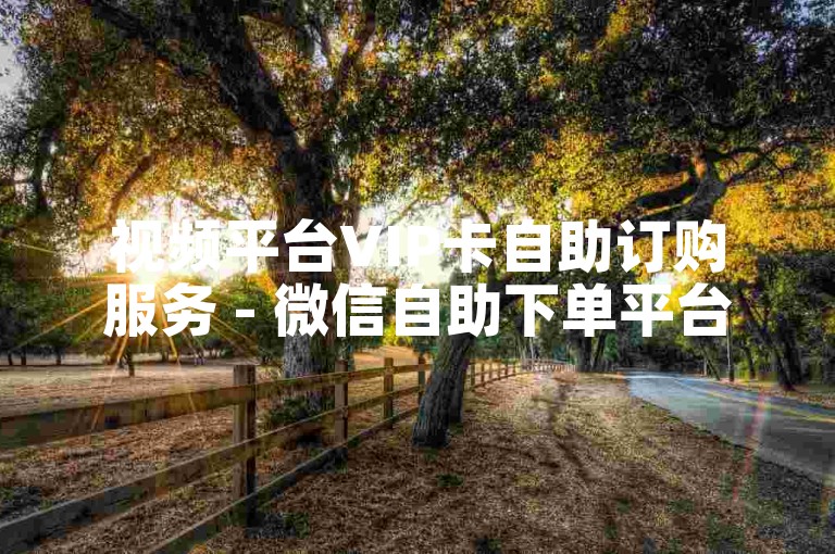 视频平台VIP卡自助订购服务 - 微信自助下单平台,抖音免费增加热度链接 - 一元100赞