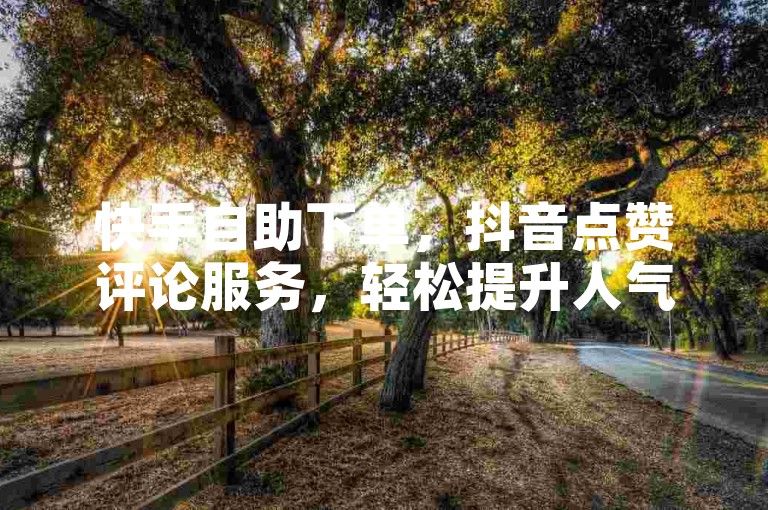 快手自助下单，抖音点赞评论服务，轻松提升人气。