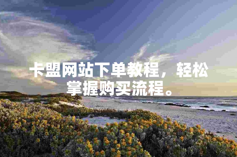 卡盟网站下单教程，轻松掌握购买流程。