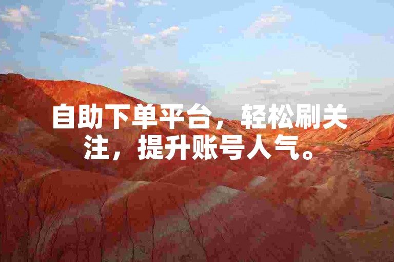自助下单平台，轻松刷关注，提升账号人气。
