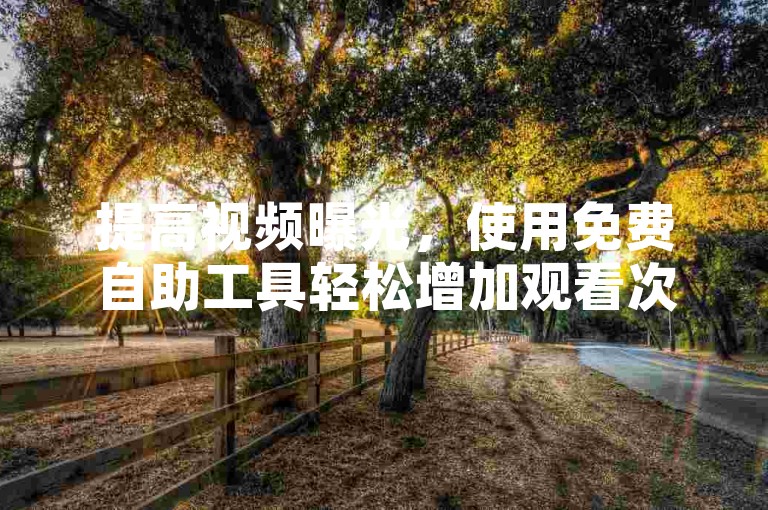 提高视频曝光，使用免费自助工具轻松增加观看次数。