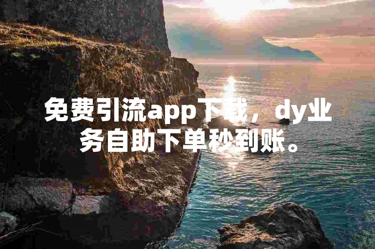 免费引流app下载，dy业务自助下单秒到账。