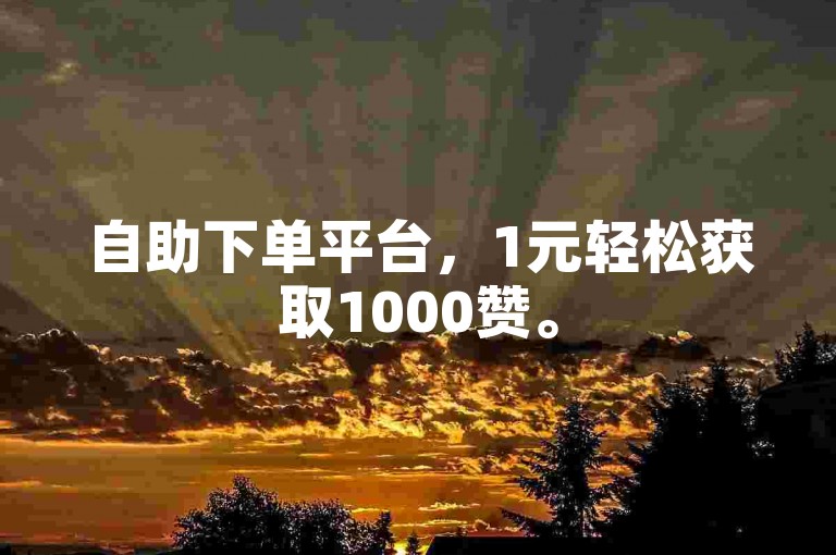 自助下单平台，1元轻松获取1000赞。