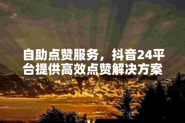 自助点赞服务，抖音24平台提供高效点赞解决方案。