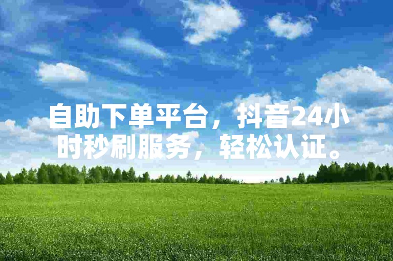 自助下单平台，抖音24小时秒刷服务，轻松认证。