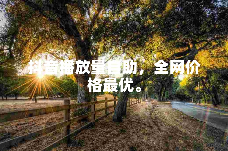 抖音播放量自助，全网价格最优。