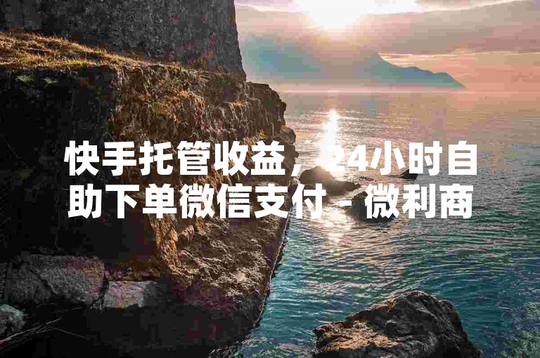 快手托管收益，24小时自助下单微信支付 - 微利商城冰点卡盟！
