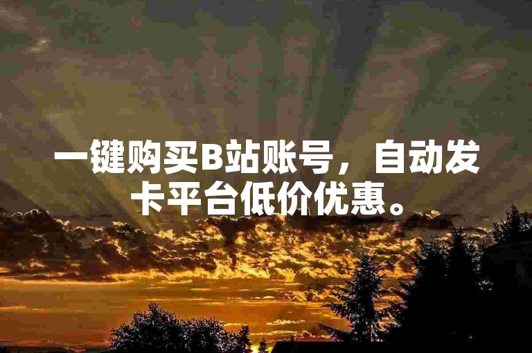 一键购买B站账号，自动发卡平台低价优惠。