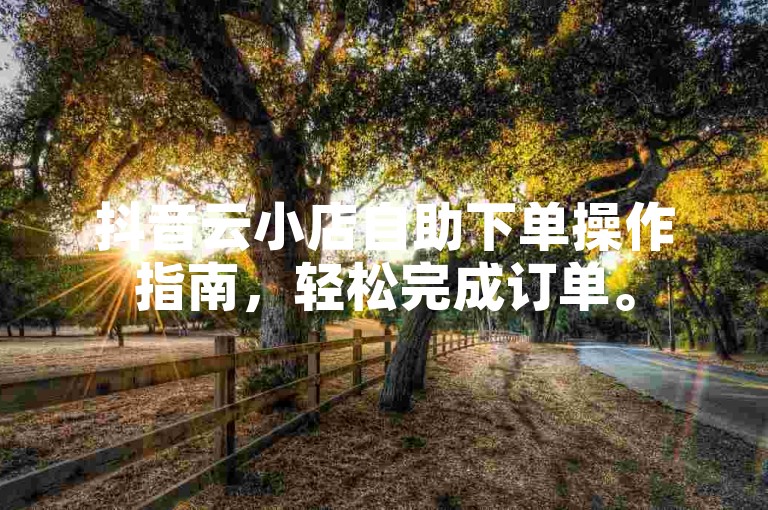 抖音云小店自助下单操作指南，轻松完成订单。