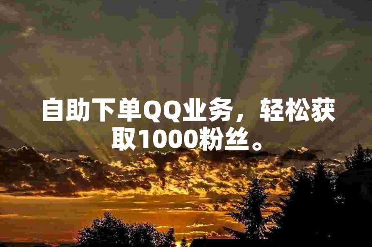 自助下单QQ业务，轻松获取1000粉丝。
