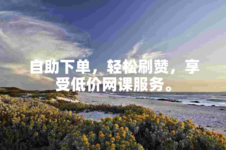 自助下单，轻松刷赞，享受低价网课服务。