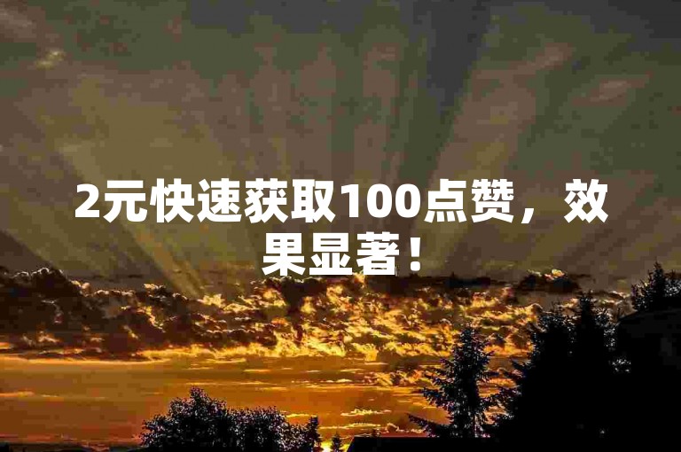 2元快速获取100点赞，效果显著！