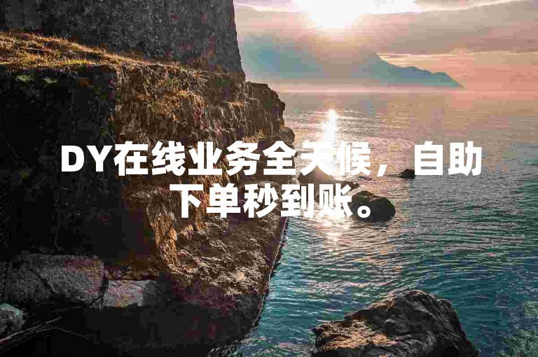 DY在线业务全天候，自助下单秒到账。