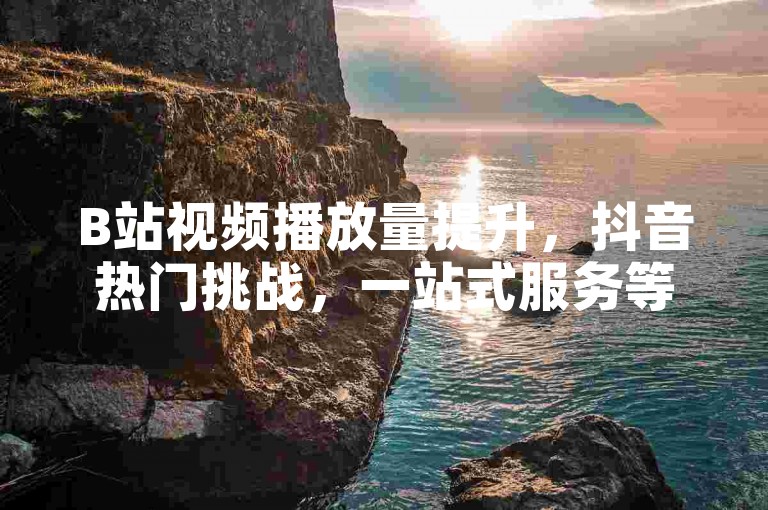 B站视频播放量提升，抖音热门挑战，一站式服务等你来！