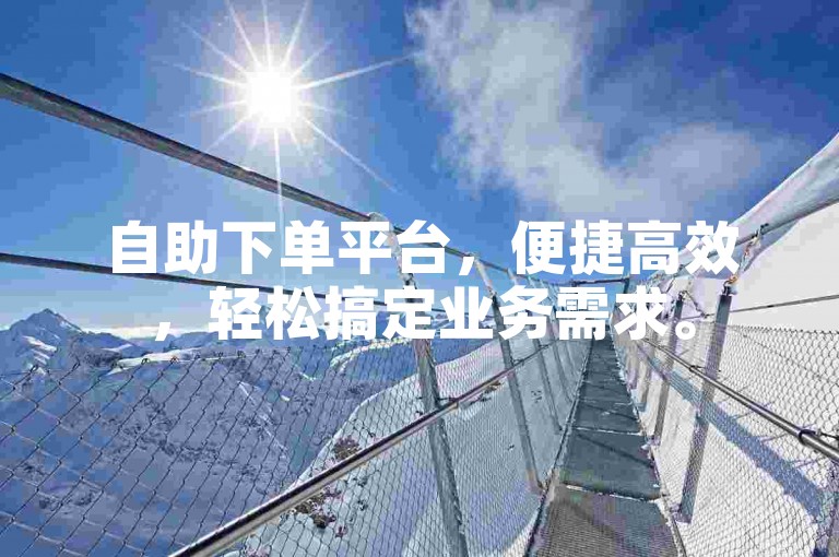 自助下单平台，便捷高效，轻松搞定业务需求。