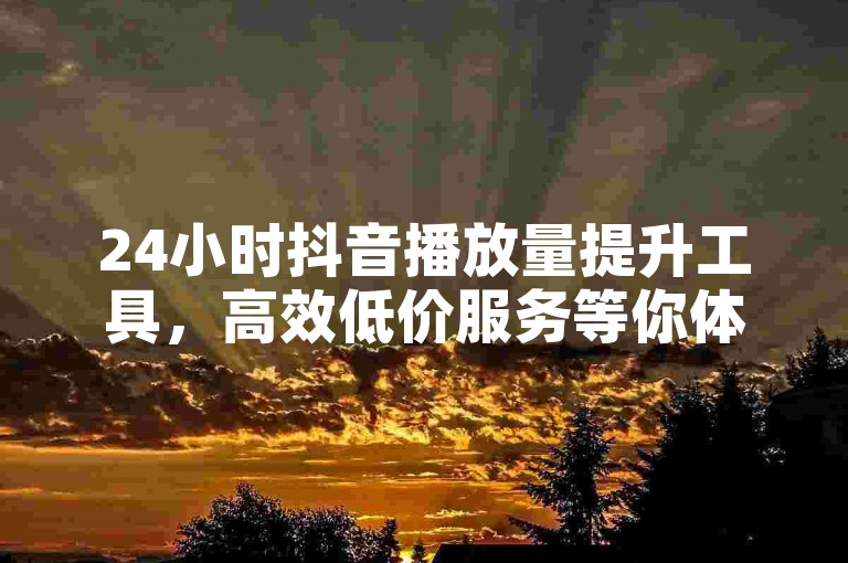 24小时抖音播放量提升工具，高效低价服务等你体验！