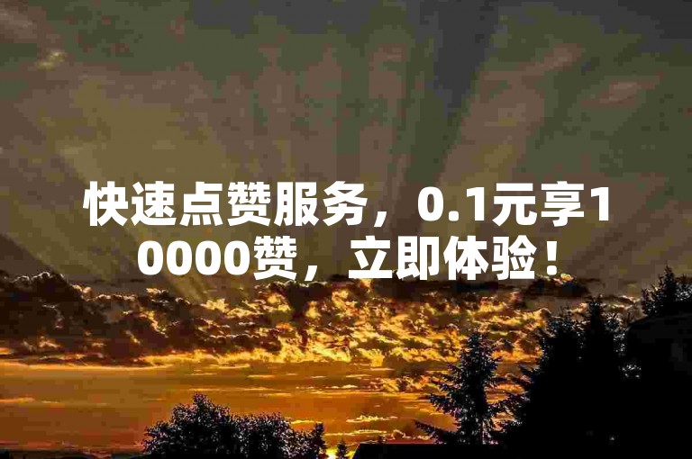 快速点赞服务，0.1元享10000赞，立即体验！