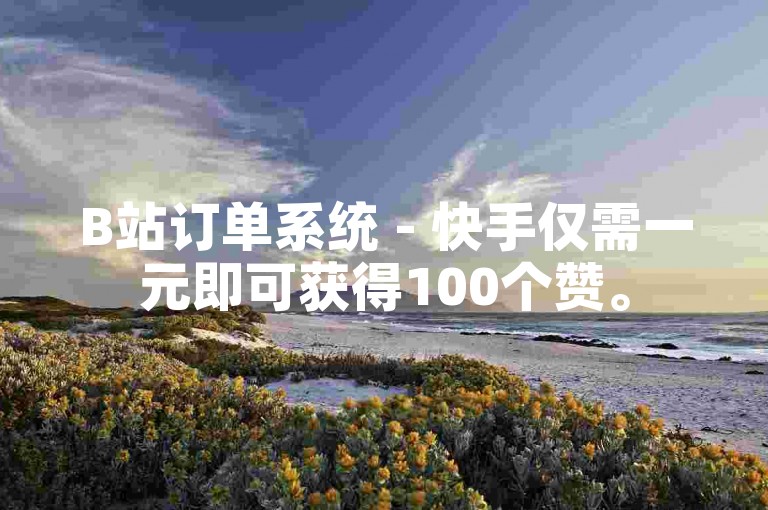 B站订单系统 - 快手仅需一元即可获得100个赞。