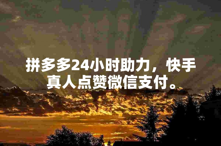 拼多多24小时助力，快手真人点赞微信支付。