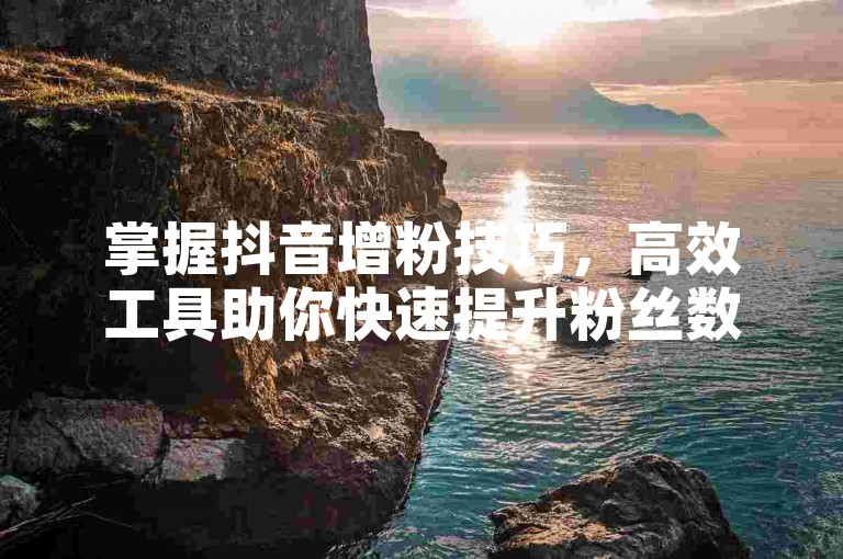 掌握抖音增粉技巧，高效工具助你快速提升粉丝数量。
